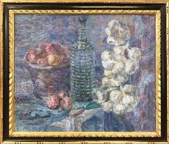 NOY NESTEROVICH GEDENIDZE (1914-2002), 'Still life', oil on canvas, 68cm x 78cm, signed, inscribed