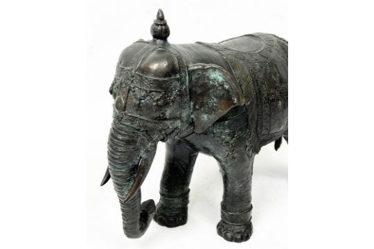 BRONZE INDIAN ELEPHANT, 45cm x 36cm H. - Image 2 of 3