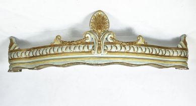 CORONET, 48cm H x 185cm x 60cm, 19th century painted and parcel gilt with palmette and swag