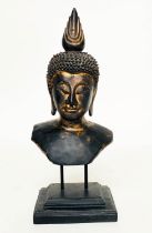 BUST OF BUDDHA, on stand, 45cm H.