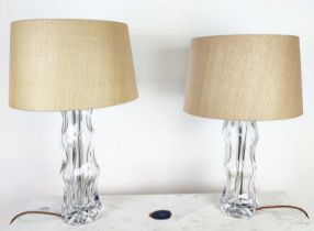 VAUGHAN VILLABDRY VASE TABLE LAMPS, a pair, each 60cm tall overall, including shades. (2)