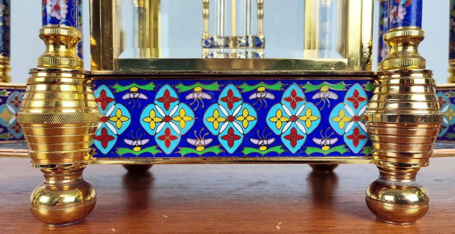 MANTLE CLOCK, contemporary, cloisonné and gilt metal, 50.5cm x 19cm x 47.5cm. - Image 3 of 10