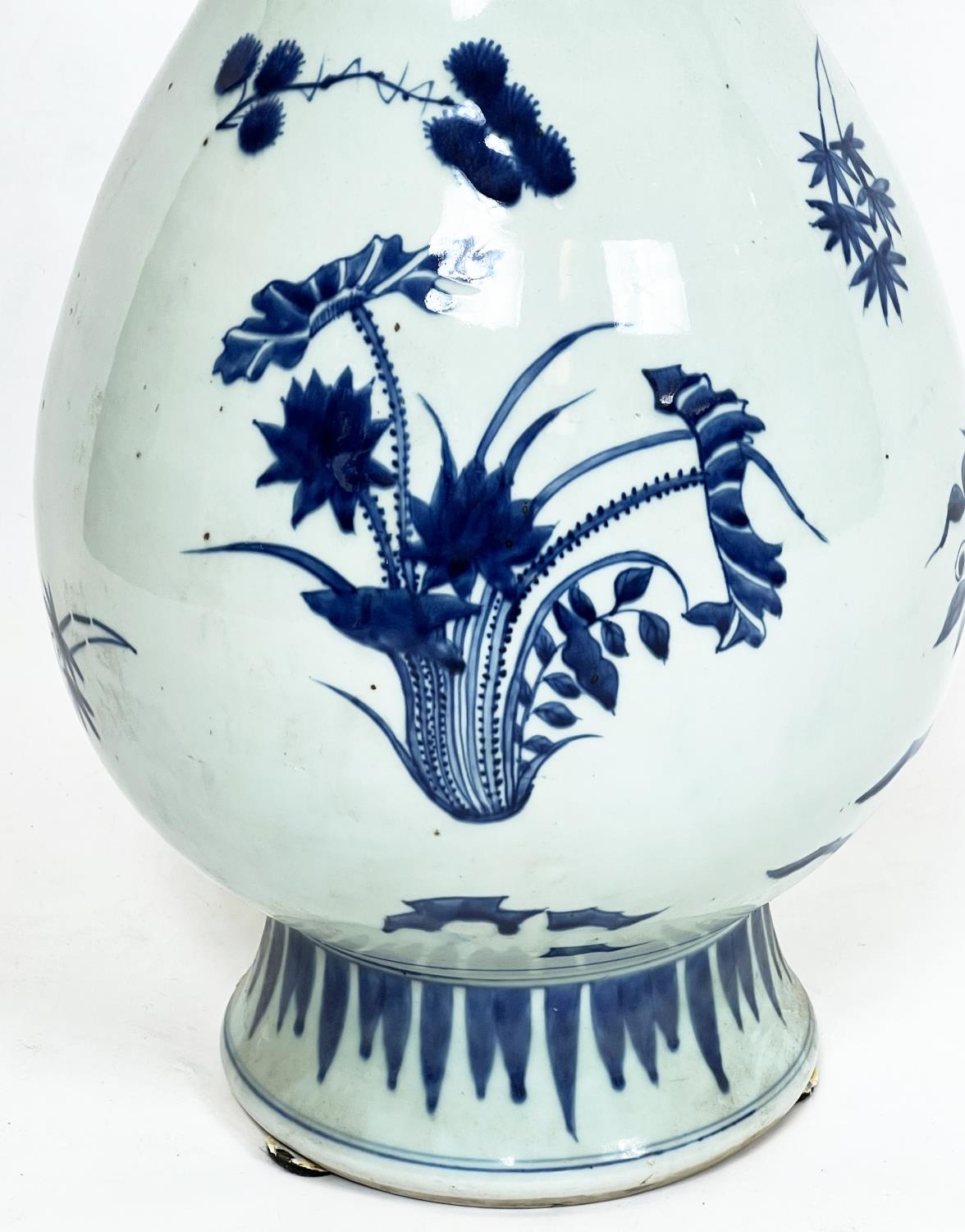 CHINESE BOTTLE VASE, decorated with foliate sprigs, 57cm H. - Image 2 of 6