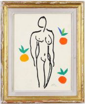 HENRI MATISSE, Nude with Oranges, original lithograph from the 1954 edition after Matisse's cut out,