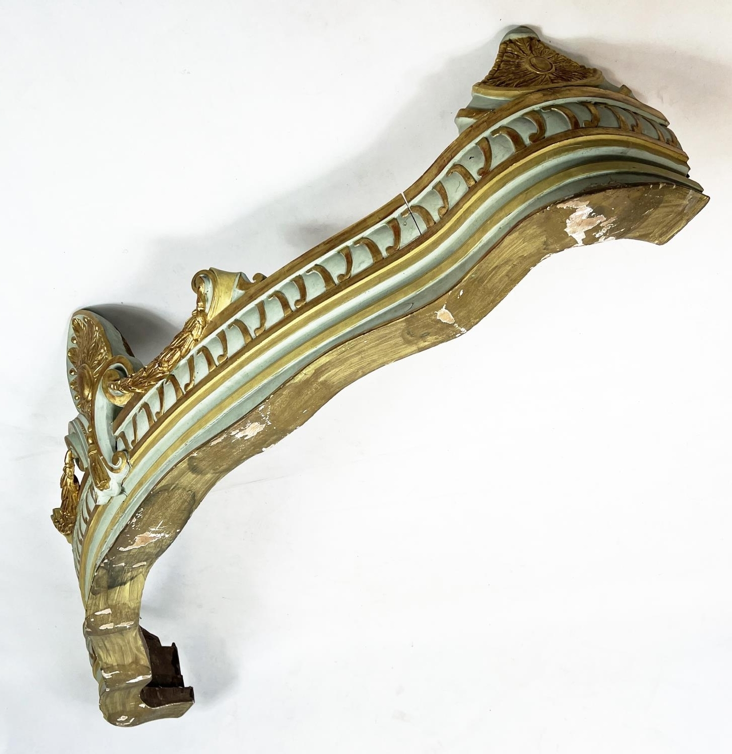 CORONET, 48cm H x 185cm x 60cm, 19th century painted and parcel gilt with palmette and swag - Image 4 of 6