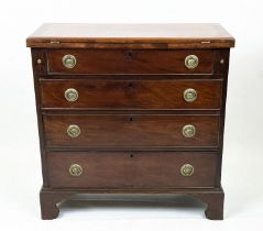 BACHELOR'S CHEST, 77cm H x 76cm x 34cm, 68cm open, 19th century mahogany with foldover top above
