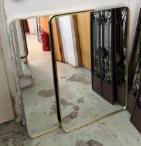 WALL MIRRORS, a pair, 1960s French style, gilt frames, 120.5cm x 80.5cm. (2)