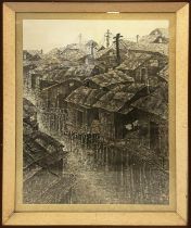 20TH CENTURY CHINESE SCHOOL 'Ancient Town, possibly Fenghuang', ink and watercolour on paper, seal