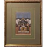 MEWAR SCHOOL, 18th century 'Laxmi flanked by attendants and elephants', gouache, 17cm x 12cm,