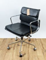 AFTER CHARLES AND RAY EAMES SOFT PAD STYLE CHAIR, 88cm H at tallest approx.