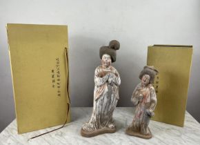 TANG STYLE 'fat ladies', two Chinese terracotta. (2)
