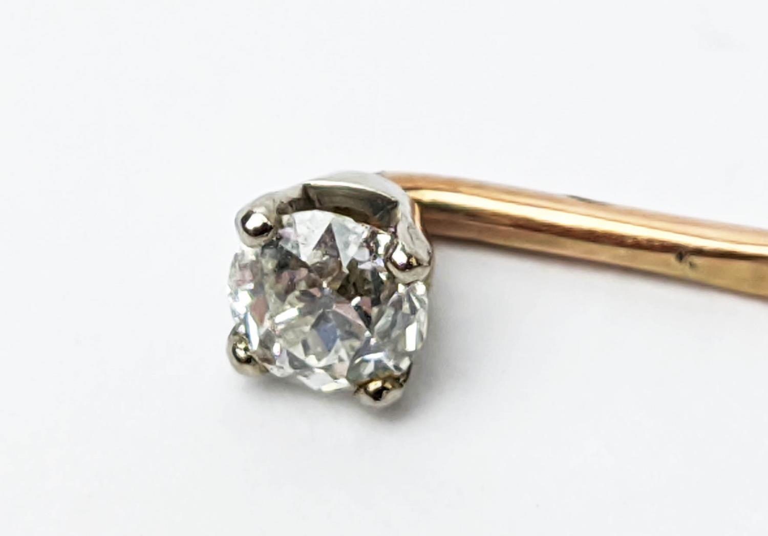 A DIAMOND SET YELLOW HAT PIN, the brilliant cut stone of approximately 0.25 carat, plus a further - Image 7 of 12