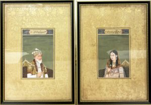 MUGHAL SCHOOL, Portraits of Akbar Shah II (1760-1837) and Zeenat Mahal (1823-1886), gouache, 16cm