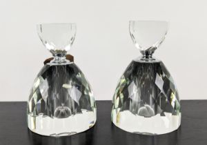 PERFUME BOTTLES, a pair, cut glass, 22cm H each. (2)