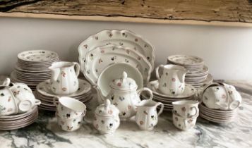 DINNER SERVICE, Villeroy and Boch, Vitro Porcelaine, Petite Fleur, 12 place, 6 piece settings,