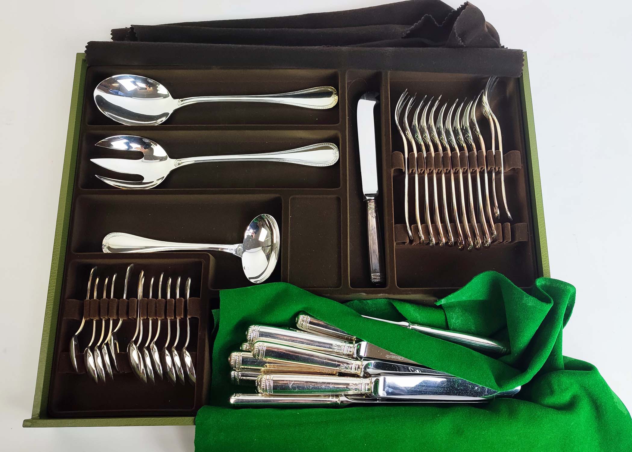 CHRISTOFLE CANTEEN OF CUTLERY, silver plated, in an Imperial chest, approximately comprising 12 - Image 12 of 24
