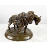 EMMANUEL FREMIET (1824-1910), bronze, the 'Halake Horses', 21cm L x 30cm H.