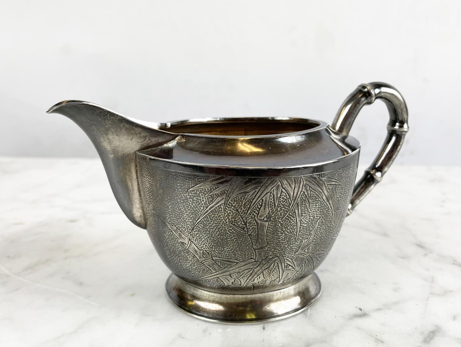 CHINESE EXPORT SILVER TEA SET, c. 1940s Republic period, comprising a teapot, sugar bowl, milk jug - Image 15 of 20