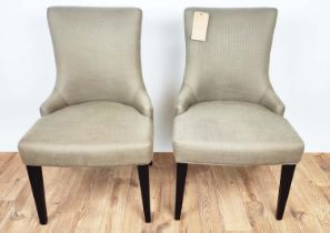 DINING CHAIRS, a set of ten, grey upholstery, each 54cm W x 95cm H. (10)