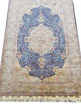 FINE SIGNED HEREKE DESIGN SILK CARPET, 240cm x 176cm.