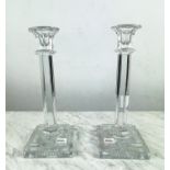 WILLIAM YEOWARD, Philippa candlesticks, a pair, cut glass, 36cm H. (2)