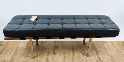 LUDWIG MIES VAN DER ROHE INSPIRED BENCH, 47cm high, 134cm wide, 43cm deep