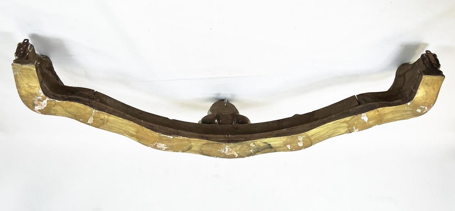 CORONET, 48cm H x 185cm x 60cm, 19th century painted and parcel gilt with palmette and swag - Image 5 of 6