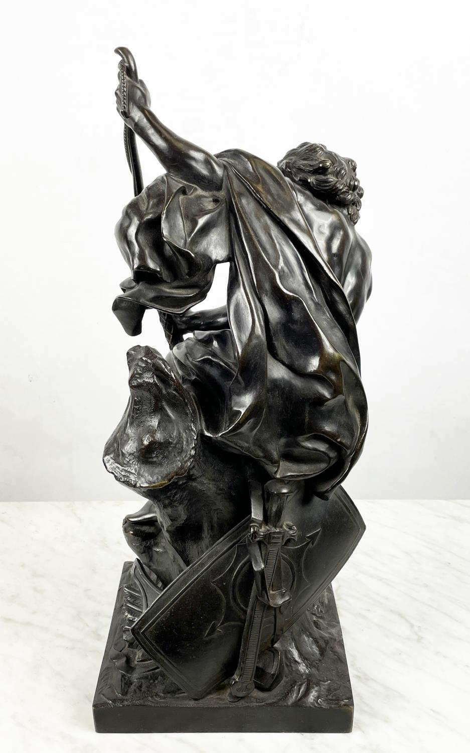 JACQUES BOUSSEAU, French (1681-1740) Ulysse stringing his bow, late 19th century bronze, 48cm H. - Image 3 of 6