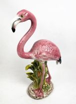 CERAMIC FLAMINGO, made in Italy, 84cm H.