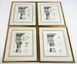 AFTER EDWARD ROOKER (1712-1774), a set of four column prints, each 65cm x 53cm, framed. (4)