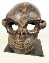 SKULL TERRACOTTA BAMUN MASK. 25cm x 25cm