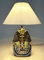 TUTANKHAMUN LAMP,1980s Italian ceramic modelled as Tutankhamun (possibly Capodimonte), 48cm H.