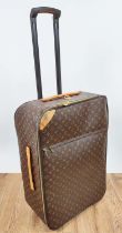 LOUIS VUITTON PEGASE TROLLEY, monogram coated canvas with leather side and top handles, top ring for