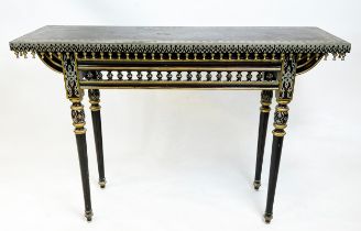 CENTRE TABLE, 82cm x 122cm x 41cm, middle Eastern design walnut and painted with all around