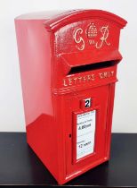 REPRODUCTION GEORGIAN STYLE POST BOX, painted metal lockable with two keys, keys in office, 27.5cm W