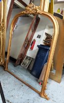 OVERMANTEL MIRROR, 148cm H x 135cm W, Victorian style gilt wood.