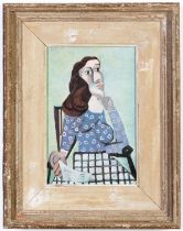 AFTER PABLO PICASSO, Femme au Corsage Bleu, dated in the plate, off set lithograph, French vintage