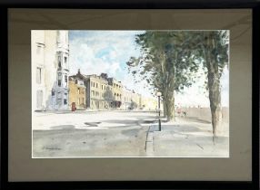 JOHN BARRIE HASTE (1931-2011), 'Cheyne Walk' watercolour, 33cm x 55cm, signed, framed.