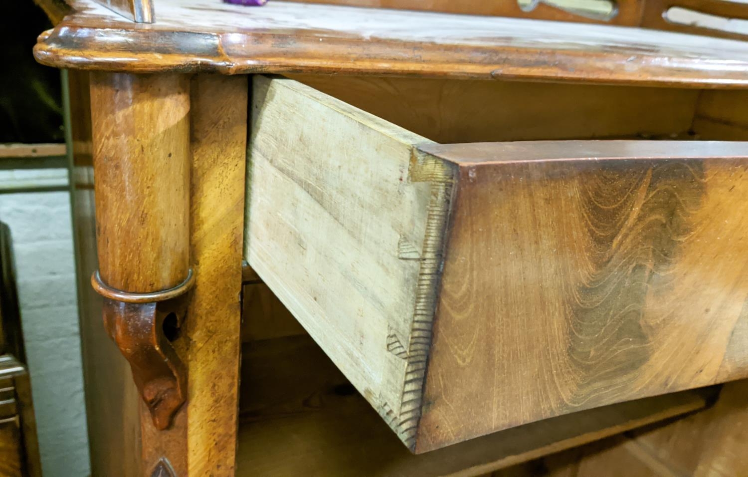 SIDE CABINET, 19th century Continental mahogany, fitted with a single drawer over a single door, - Image 9 of 10