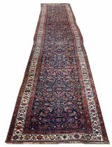 ANTIQUE PERSIAN BIJAR RUNNER, 546cm x 107cm.