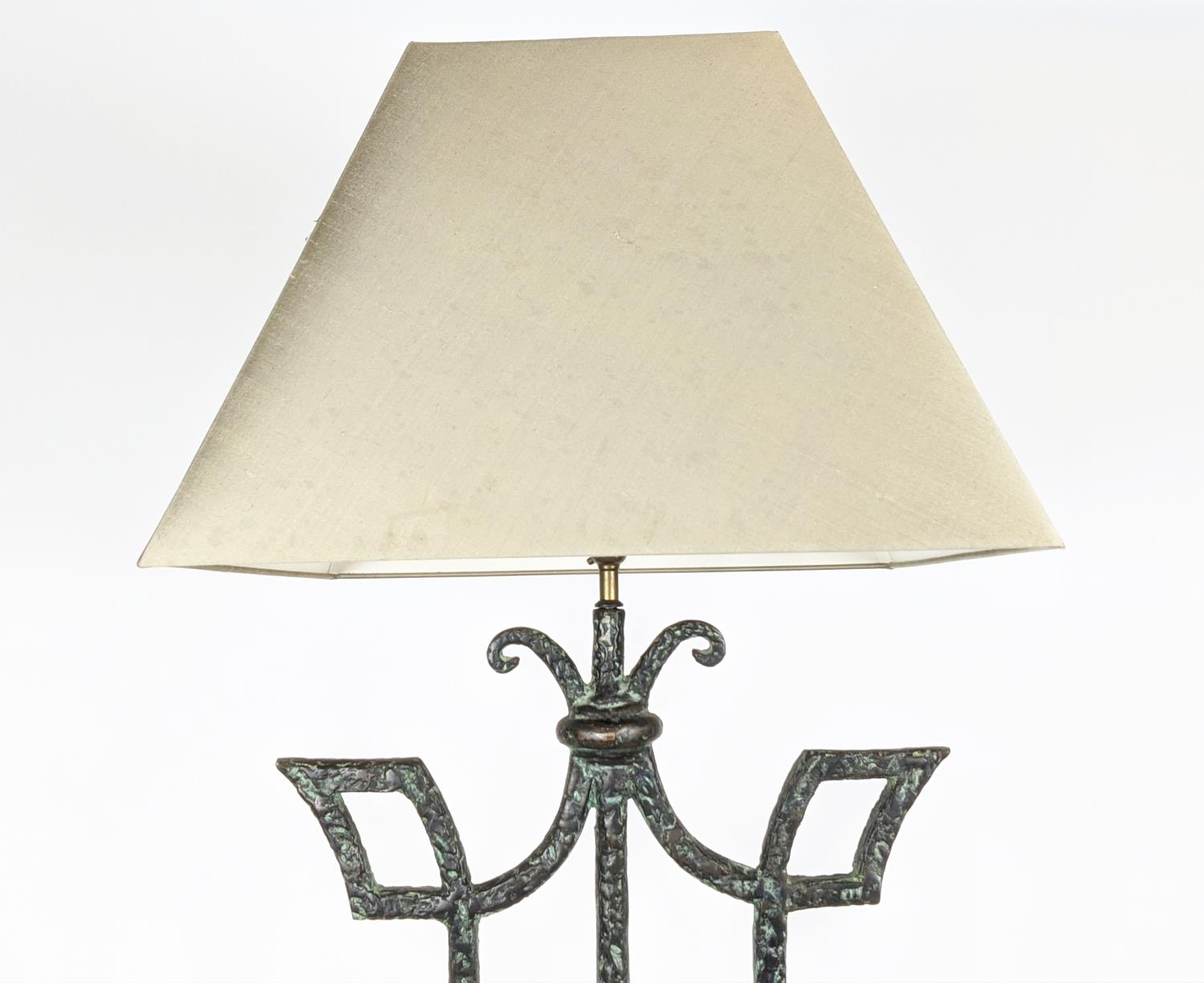 JULIAN CHICHESTER FLOOR LAMP, cast metal on marble base 153cm H. - Image 2 of 9
