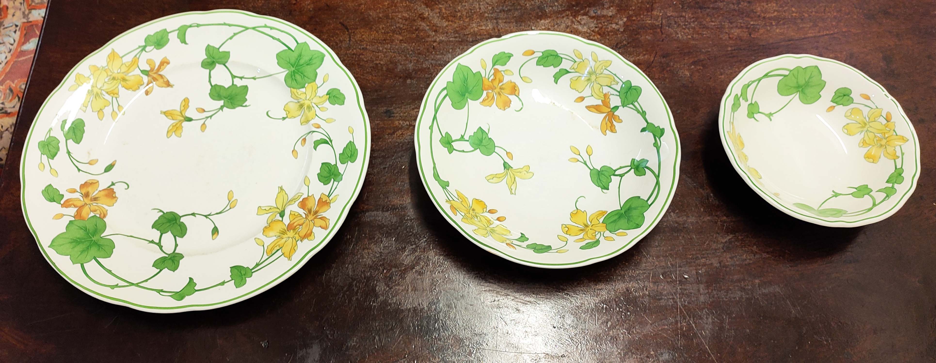 VILLEROY AND BOCH, part dinner service, 'Geranium', comprising dinner plates, dessert plates, - Image 9 of 9