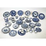 BLUE AND WHITE CHINA, a large quantity of various patterns and makers to include spode etc. (Qty)