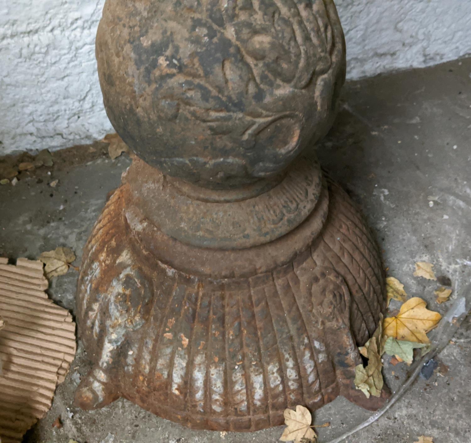 BIRD BATH, 86cm H x 49cm, with bird detail cast iron. - Image 4 of 5