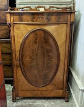 SIDE CABINET, 19th century Continental mahogany, fitted with a single drawer over a single door,