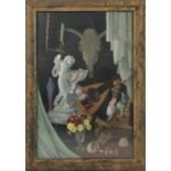 HENRI LANGLOIS, 'Vanitas Still Life', oil on canvas, 73cm x 48cm, framed.