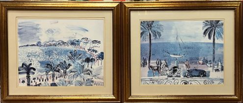 AFTER RAOUL DUFY (French 1877-1953), 'Promenade des Anglais', a pair of off set lithographs, 49cm