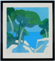 ROGER MUHL, Cote d'Azur, handsigned and numbered colour lithograph, limited edition 150, 63cm x 58.