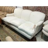 SOFA, Howard style, neutral upholstered, 200cm W.