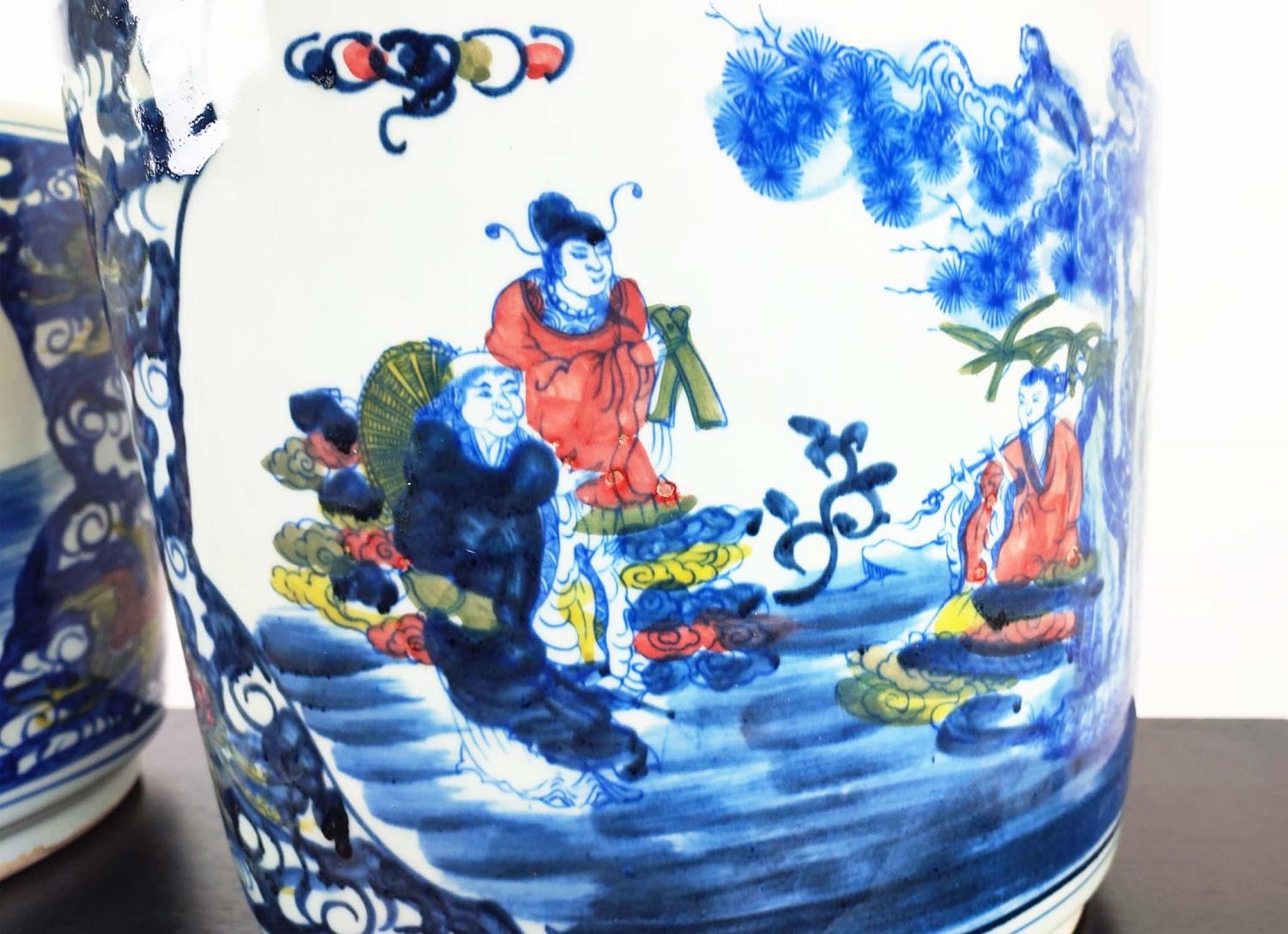 PLANTERS, a pair, Chinese style glazed ceramic, 34cm diam x 30cm. (2) - Image 5 of 7